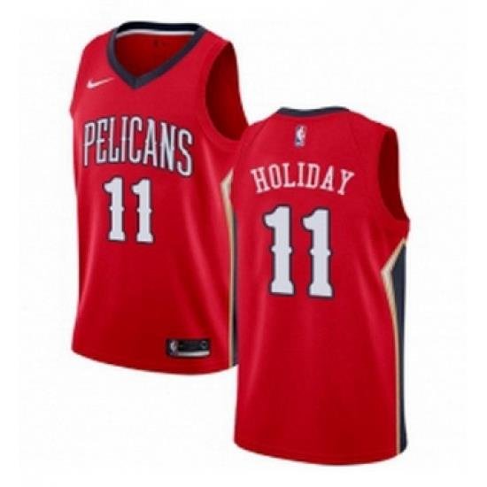 Youth Nike New Orleans Pelicans 11 Jrue Holiday Authentic Red Alternate NBA Jersey Statement Edition