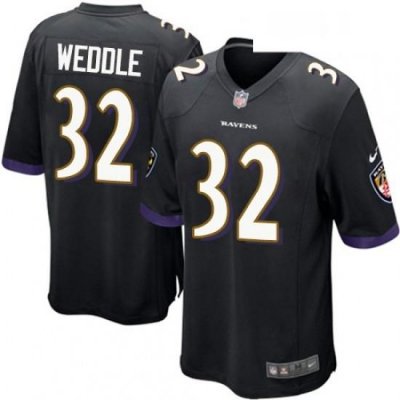 Mens Nike Baltimore Ravens 32 Eric Weddle Game Black Alternate NFL Jersey