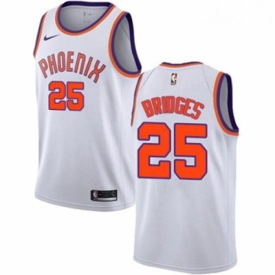 Mens Nike Phoenix Suns 25 Mikal Bridges Authentic White NBA Jersey Association Edition