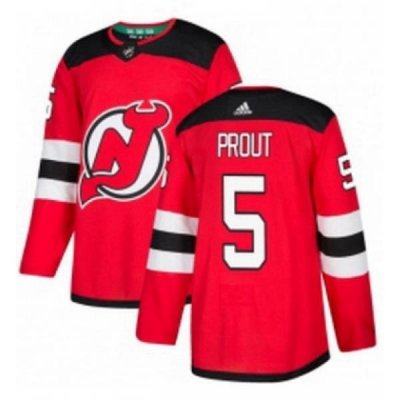 Mens Adidas New Jersey Devils 5 Dalton Prout Authentic Red Home NHL Jersey