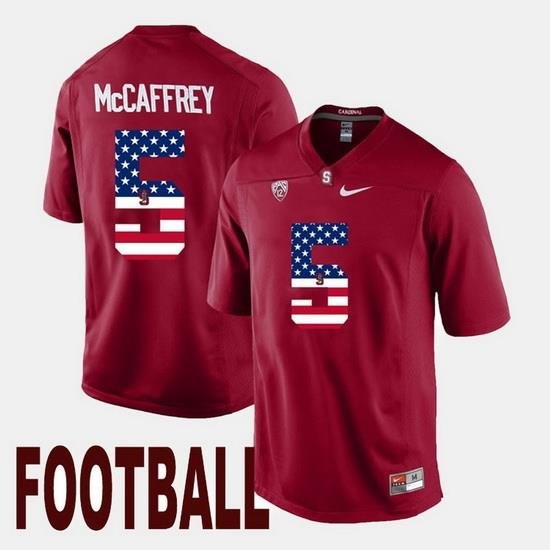 Christian Mccaffrey Cardinal Stanford Cardinal Us Flag Fashion Jersey