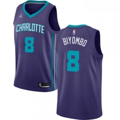 Womens Nike Jordan Charlotte Hornets 8 Bismack Biyombo Swingman Purple NBA Jersey Statement Edition