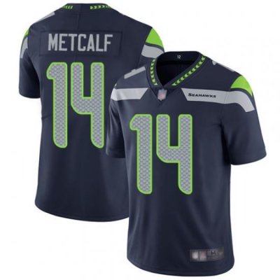 Seahawks 14 D K  Metcalf Steel Blue Team Color Men Stitched Football Vapor Untouchable Limited Jersey