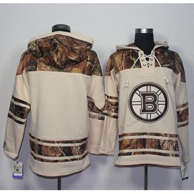 Bruins Blank Cream Camo Stitched NHL Hoody