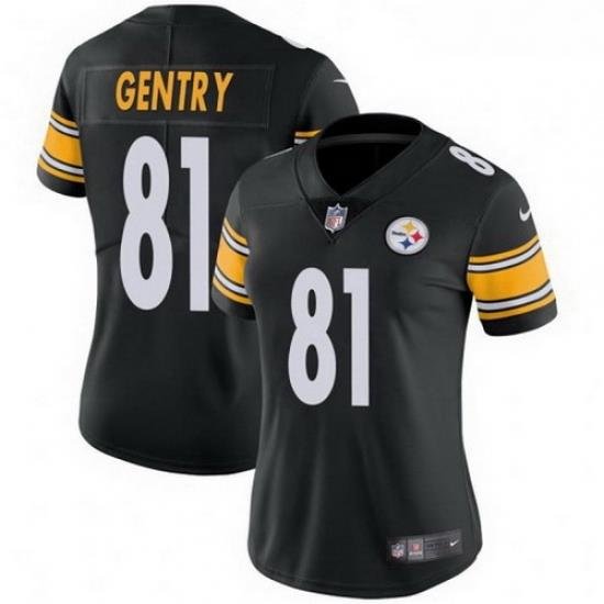 Women Nike 81 Zach Gentry Pittsburgh Steelers Limited Black Team Color Vapor Untouchable Jersey