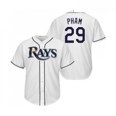 Youth Tampa Bay Rays 29 Tommy Pham Replica White Home Cool Base Baseball Jersey