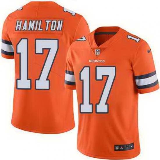 Nike Broncos 17 DaeSean Hamilton Orange Color Rush Limited Jersey