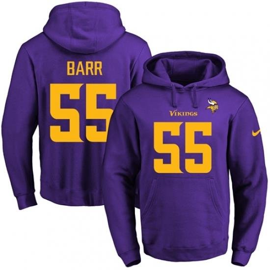 NFL Mens Nike Minnesota Vikings 55 Anthony Barr PurpleGold No Name Number Pullover Hoodie