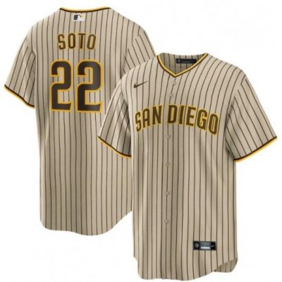 Men's San Diego Padres Juan Soto #22 Nike Tan BroWn Alternate Cool Base Player Jersey