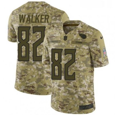 Mens Nike Tennessee Titans 82 Delanie Walker Limited Camo 2018 Salute to Service NFL Jersey