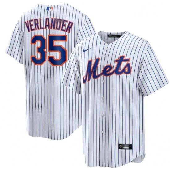 Men NeW York Mets Justin Verlander  #35 White Cool Base Stitched MLB jersey