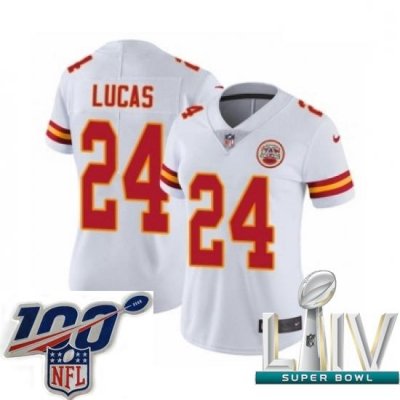 2020 Super Bowl LIV Women Nike Kansas City Chiefs #24 Jordan Lucas White Vapor Untouchable Limited Player NFL Jersey