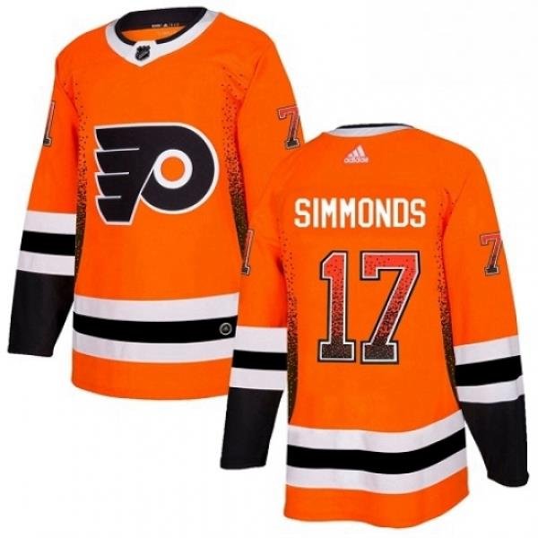 Mens Adidas Philadelphia Flyers 17 Wayne Simmonds Authentic Orange Drift Fashion NHL Jersey