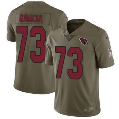 Nike Cardinals 73 Max Garcia Olive Men Stitched NFL Limited 2017 Salute To Service Jersey