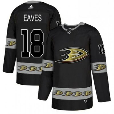 Mens Adidas Anaheim Ducks 18 Patrick Eaves Premier Black Team Logo Fashion NHL Jersey