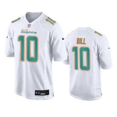 Men Miami Dolphins 10 Tyreek Hill White Fashion Vapor Untouchable Stitched Football Jersey