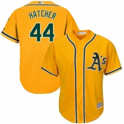 Youth Majestic Oakland Athletics 44 Chris Hatcher Replica Gold Alternate 2 Cool Base MLB Jersey