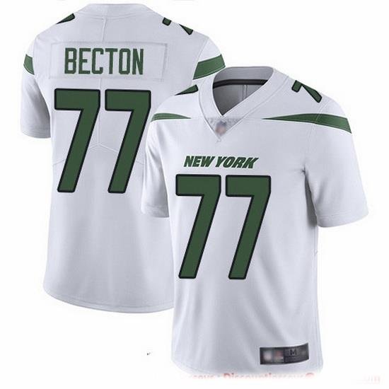 Nike Jets 77 Mekhi Becton White Men Stitched NFL Vapor Untouchable Limited Jersey