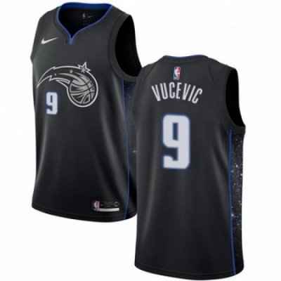 Mens Nike Orlando Magic 9 Nikola Vucevic Swingman Black NBA Jersey City Edition