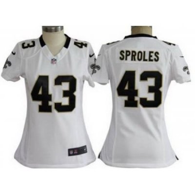 Women Nike New Orleans Saints 43 Sproles White Jerseys