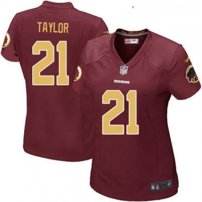 Womens Nike Washington Redskins 21 Sean Taylor Game Burgundy RedGold Number Alternate 80TH Anniversary NFL Jersey