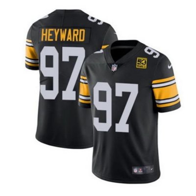 Men Pittsburgh Steelers 97 Cameron Heyward Black 2023 50th Anniversary Vapor Untouchable Limited Jersey