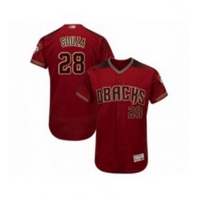 Mens Arizona Diamondbacks 28 Steven Souza Red Alternate Authentic Collection Flex Base Baseball Jersey