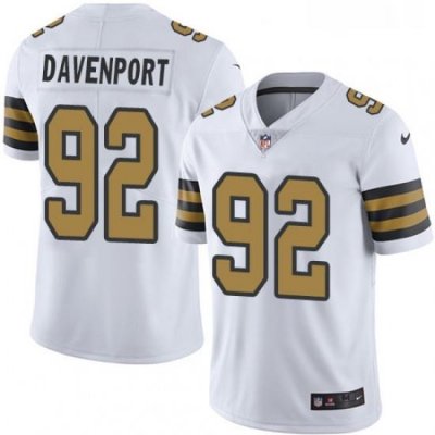 Nike New Orleans Saints 92 Marcus Davenport White Mens Stitched NFL Limited Rush Jersey