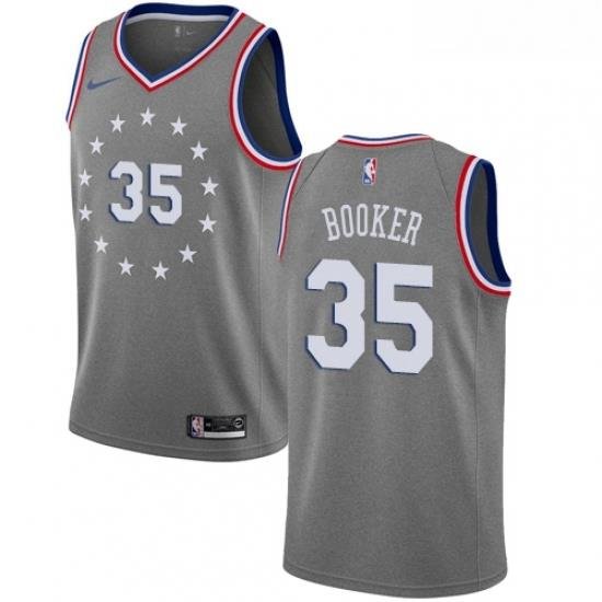 Youth Nike Philadelphia 76ers 35 Trevor Booker Swingman Gray NBA Jersey City Edition