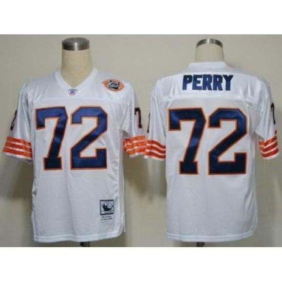 Chicago Bears 72 William Perry White Throwback NFL Jerseys