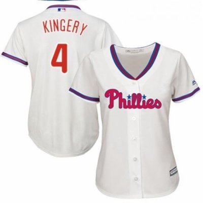 Womens Majestic Philadelphia Phillies 4 Scott Kingery Authentic Cream Alternate Cool Base MLB Jersey