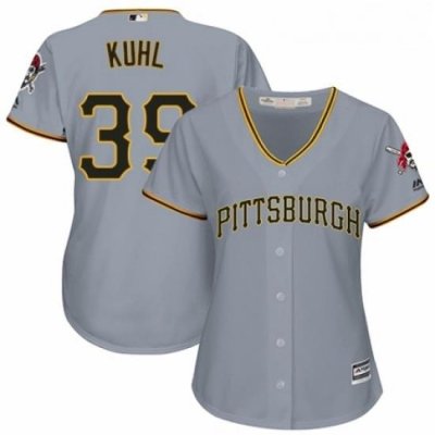 Womens Majestic Pittsburgh Pirates 39 Chad Kuhl Authentic Grey Road Cool Base MLB Jersey