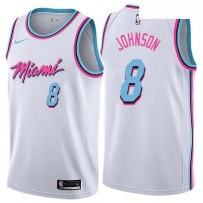 Youth Nike Miami Heat 8 Tyler Johnson Swingman White NBA Jersey City Edition