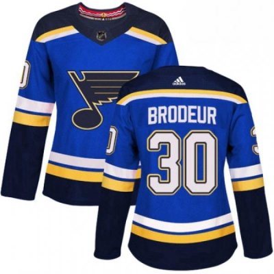 Womens Adidas St Louis Blues 30 Martin Brodeur Premier Royal Blue Home NHL Jersey