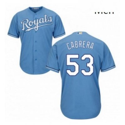 Mens Majestic Kansas City Royals 53 Melky Cabrera Replica Light Blue Alternate 1 Cool Base MLB Jersey