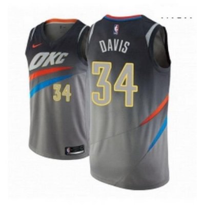 Men NBA 2018 19 Oklahoma City Thunder 34 Tyler Davis City Edition Gray Jersey