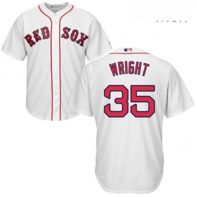 Mens Majestic Boston Red Sox 35 Steven Wright Replica White Home Cool Base MLB Jersey