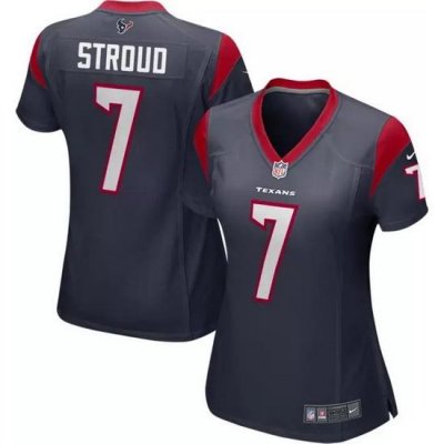 Women Houston Texans 7 C J  Stroud Navy Stitched  Jersey