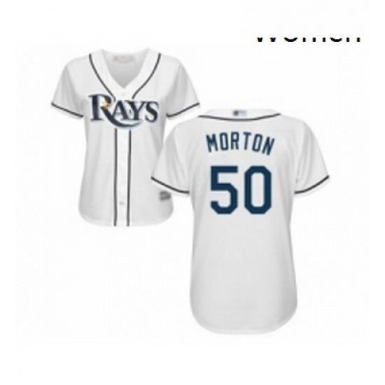 Womens Tampa Bay Rays 50 Charlie Morton Replica White Home Cool Base Baseball Jersey