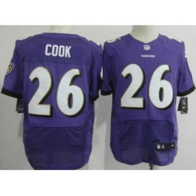 Nike Baltimore Ravens 26 Emanuel Cook Purple Elite NFL Jersey