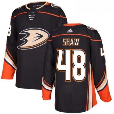 Youth Adidas Anaheim Ducks 48 Logan Shaw Premier Black Home NHL Jersey