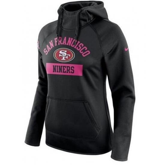 NFL San Francisco 49ers Nike Womens Breast Cancer Awareness Circuit Performance Pullover Hoodie Black