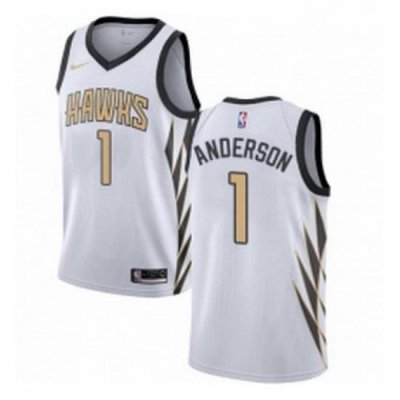 Youth Nike Atlanta Hawks 1 Justin Anderson Swingman White NBA Jersey City Edition