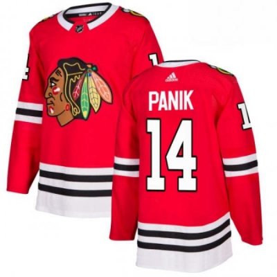 Mens Adidas Chicago Blackhawks 14 Richard Panik Premier Red Home NHL Jersey