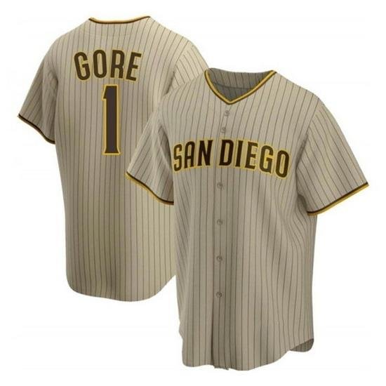 Men San Diego Padres 1 MacKenzie Gore BroWn Cool Base Stitched Jerse