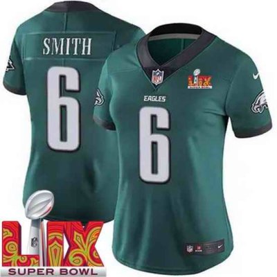 Women Philadelphia Eagles DeVonta Smith #6 Green 2024 2025 Super Bowl LIX F U S E Stitched NFL Jersey