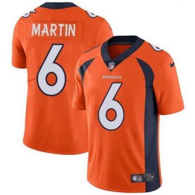 Nike Denver Broncos 6 Sam Martin Orange Team Color Men Stitched NFL Vapor Untouchable Limited Jersey