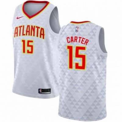 Mens Nike Atlanta Hawks 15 Vince Carter Swingman White NBA Jersey Association Edition