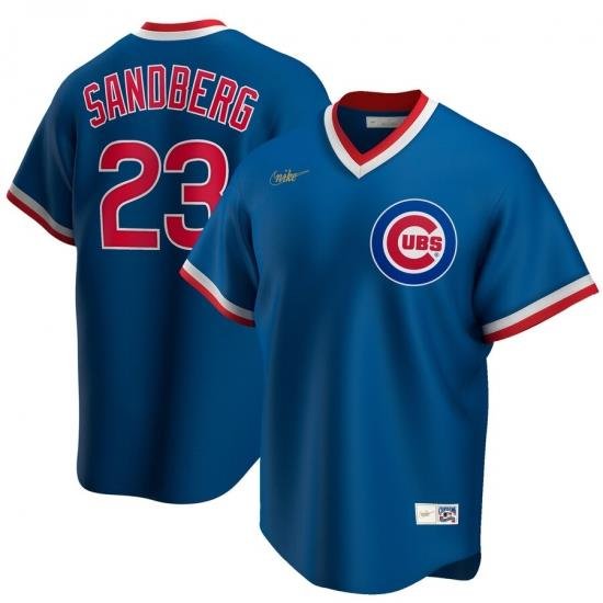 Men Chicago Cubs 23 Ryne Sandberg Nike Road CooperstoWn Collection Player MLB Jersey Royal