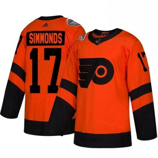 Mens Adidas Philadelphia Flyers 17 Wayne Simmonds Orange Authentic 2019 Stadium Series Stitched NHL Jersey